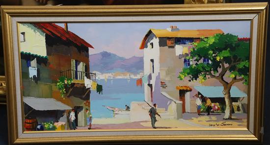 § Cecil Rochfort DOyly John (1906-1993) Mediterrenean coastal scene 13 x 27in.